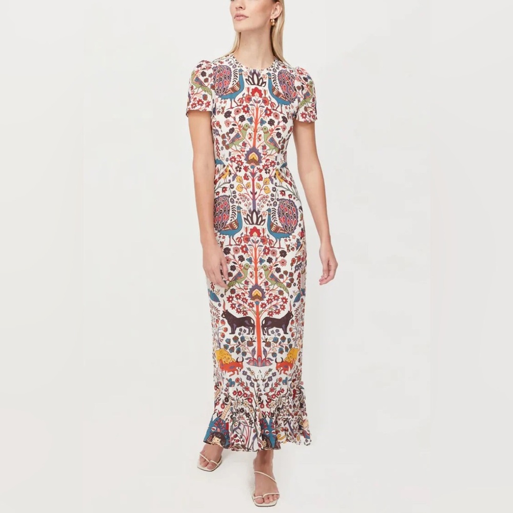 RHODE Colorful Patterned Midi Dress